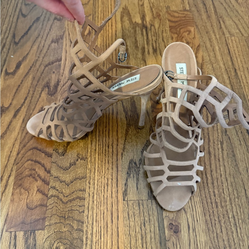 Steve Madden Women's Beige Strappy Heels